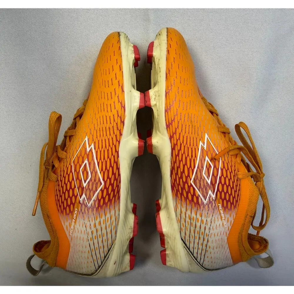 Lotto Roma 200 Youth Soccer Cleats Orange FG Size 2 Lightweight Lace-Up